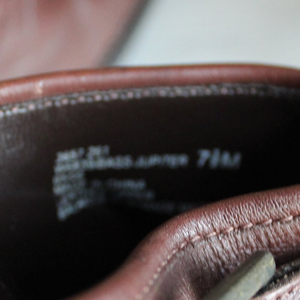 Bass Vintage Brown Leather Square Toe Block Heel Mules US7.5 - Picture 9 of 9